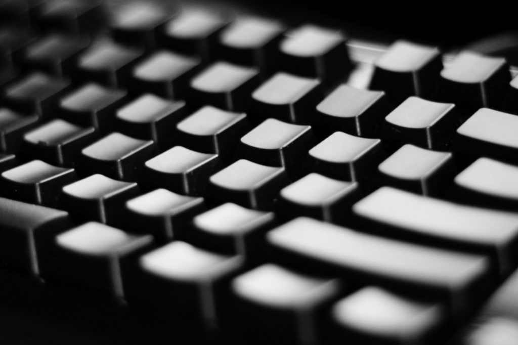 A closeup of a black keyboard