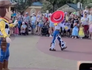 Woody Makes Sure Jessie Doesn’t Ignore Kid Desperate for Hug in Disney World